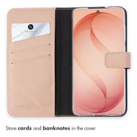 Selencia Genuine Leather Book Case Samsung Galaxy S26 Plus - Dusty Pink