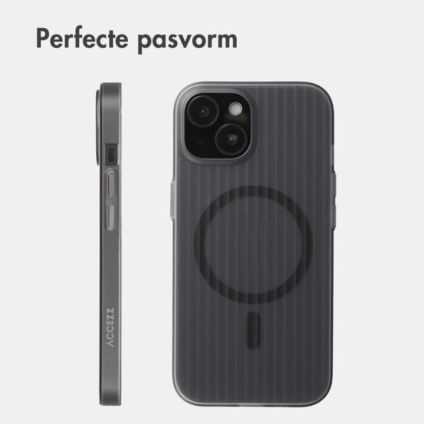 Accezz Lite Backcover met MagSafe | Fluted | Apple iPhone 15 - Grijs