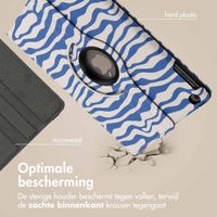 imoshion 360° Draaibare Design Bookcase Apple iPad 6 (2018) 9.7 inch / iPad 5 (2017) 9.7 inch - White Blue Stripes
