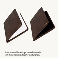 Selencia Croco Bookcase Apple iPad Air 11 inch (2026) M4 / (2025) M3 / (2024) M2 / Air 5 (2022) / Air 4 (2020) - Choco Brown