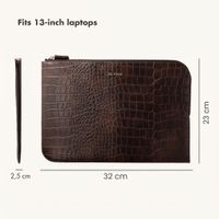 Selencia Croco laptop sleeve 13 inch - Choco Brown