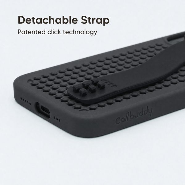 Callbuddy Hoesje met Strap Apple iPhone 17e / 16e / 15 / 14 / 13 - Epic Black