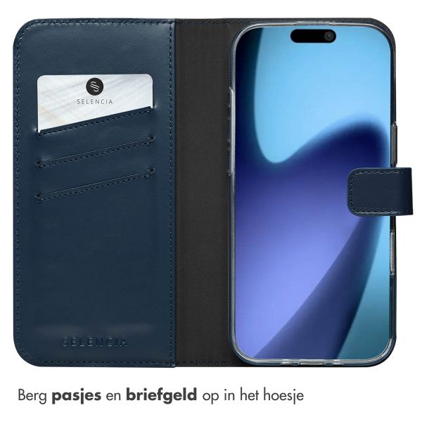 Selencia Echt Leren Bookcase Apple iPhone Air - Blauw