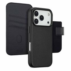 Accezz 2-in-1 Leather Bookcase with MagSafe Apple iPhone 17 Pro - Onyx Black