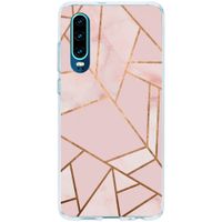 Design Backcover Huawei P30 - Grafisch Roze / Koper