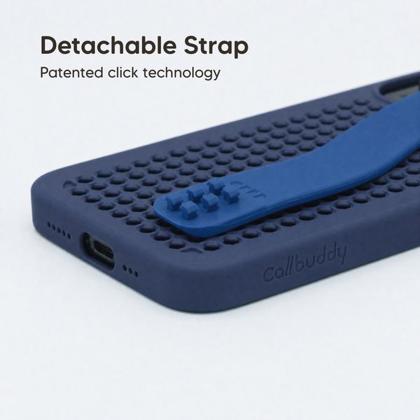 Callbuddy Hoesje met Strap Apple iPhone 17e / 16e / 15 / 14 / 13 - Deep Marine