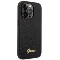 Guess Glitter Flakes Backcover Apple iPhone 14 Pro - Zwart