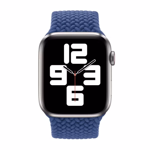 Apple Gevlochten solobandje Apple Watch Series 1 - 11 / SE / Ultra (44/45/46/49 mm) - Maat 4 - Atlantic Blue