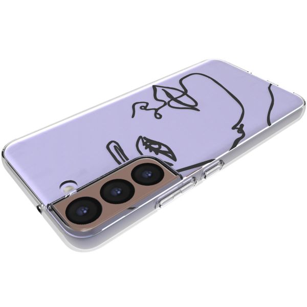 imoshion Design hoesje Samsung Galaxy S22 - Abstract Gezicht - Zwart