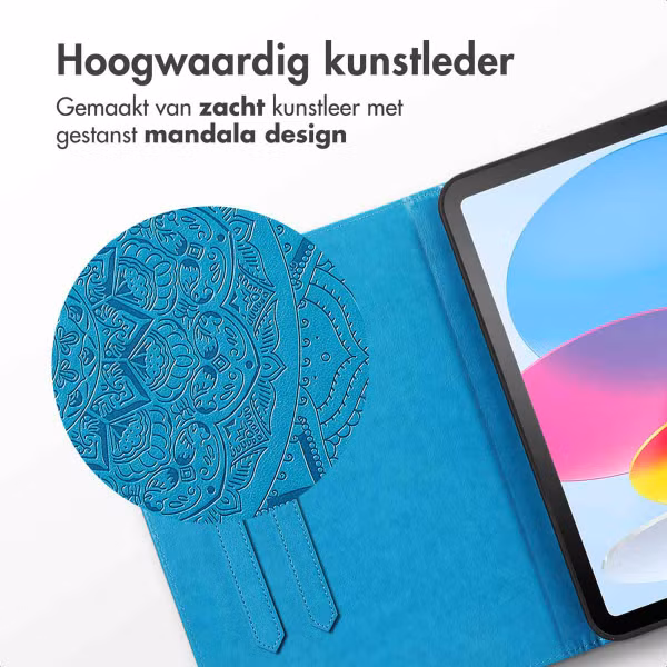 imoshion Mandala Bookcase Apple iPad 11 (2025) 11 inch / iPad 10 (2022) 10.9 inch - Turquoise