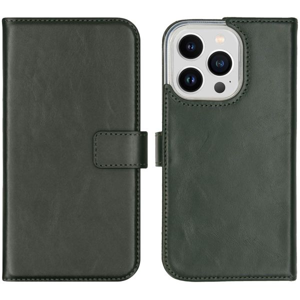 Selencia Echt Leren Bookcase Apple iPhone 14 Pro - Groen