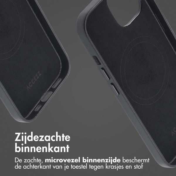 Accezz MagSafe Leather Backcover Apple iPhone 15 - Onyx Black