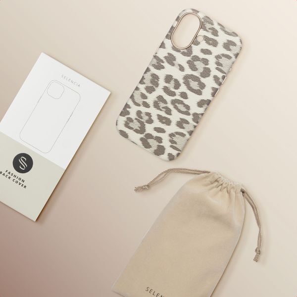 Selencia Sabi Back Cover Panther Print with MagSafe Apple iPhone 17 - Soft Ivory