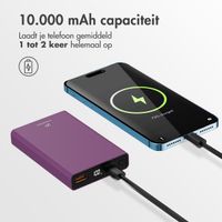 imoshion Ultra Series Aluminium Powerbank 10.000 mAh - Quick Charge en Power Delivery - Aubergine