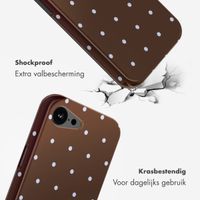 Selencia Vivid Backcover met MagSafe Apple iPhone 17e / 16e - Happy Dots Chocolate