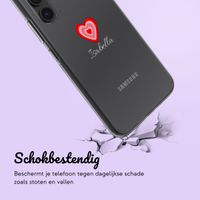 Gepersonaliseerd hoesje met hartje Samsung Galaxy A54 (5G) - Transparant