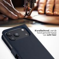 Selencia Echt Leren Bookcase Apple iPhone 18 Pro Max / 17 Pro Max - Blauw