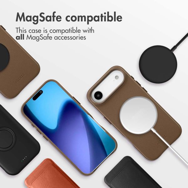Accezz Leather Back Cover with MagSafe Apple iPhone Air - Coffee Brown