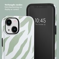 Selencia Vivid Tough Backcover iPhone 14 - Colorful Zebra Sage Green