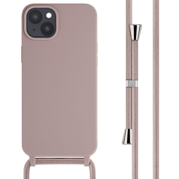 imoshion Siliconen hoesje met koord iPhone 15 Plus - Sand Pink