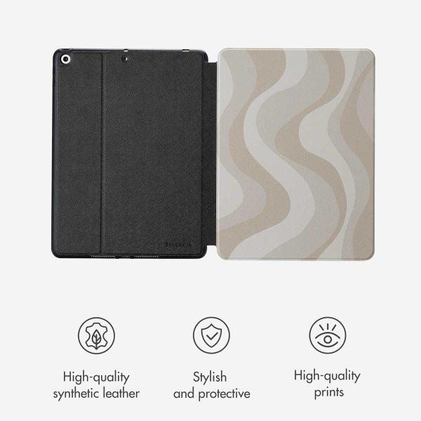 Selencia Vivid Tablet Case Apple iPad 9 (2021) 10.2 inch / iPad 8 (2020) 10.2 inch / iPad 7 (2019) 10.2 inch - Desert Waves Beige