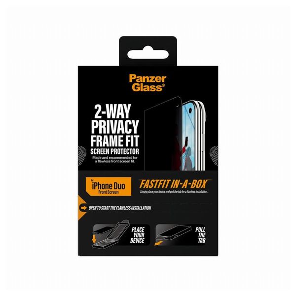 PanzerGlass Ultra Wide Fit FastFit in-a-box 2-WAY Privacy Screenprotector Apple iPhone Duo