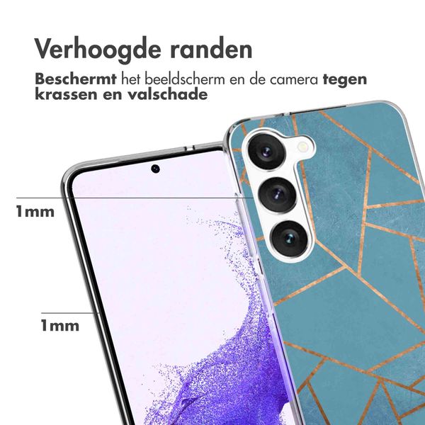 imoshion Design hoesje Samsung Galaxy S23 - Grafisch Koper / Blauw