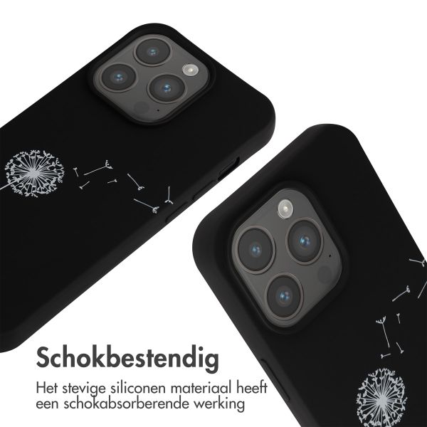 imoshion Siliconen design hoesje met koord Apple iPhone 15 Pro - Dandelion Black