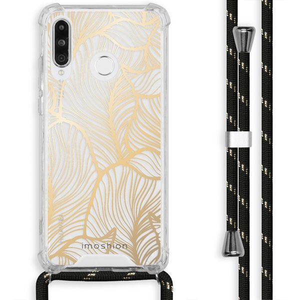 imoshion Design hoesje met koord Huawei P30 Lite - Bladeren - Goud