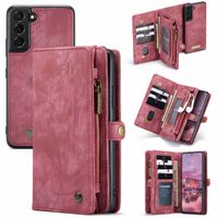 CaseMe Luxe Lederen 2 in 1 Portemonnee Bookcase Samsung Galaxy S22 - Rood