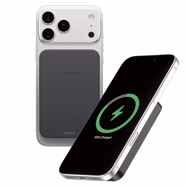 Empower by PanzerGlass Empower Bank Powerbank 10.000 mAh - Draadloze Powerbank - MagSafe en Qi2 - Space Black