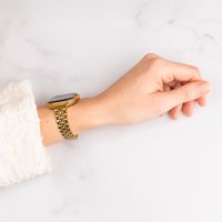 Selencia Slim Steel Jubilee Inspired schakelbandje Apple Watch Series 1 t/m 9 / SE (38/40/41 mm) | Series 10 / 11 (42 mm) - Goud
