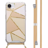 imoshion Design hoesje met koord Apple iPhone 16e - Beige Graphic