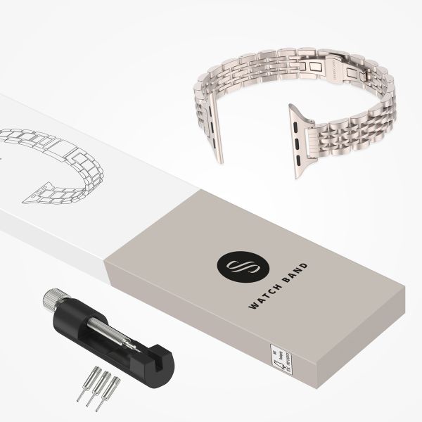 Selencia Slim Steel Jubilee Inspired Link Band Apple Watch | 38/40/41/42 mm - Starlight
