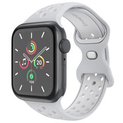 imoshion Sport⁺ bandje Apple Watch Series 1 t/m 9 / SE (38/40/41 mm) | Series 10 (42 mm) - Maat M/L - Pure Platinum & White