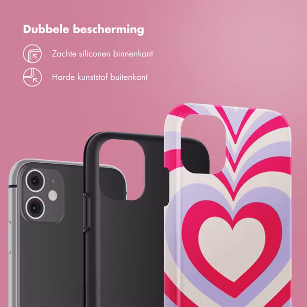 Selencia Vivid Backcover Apple iPhone 11 - Double Hearts Rubine Red Lilac