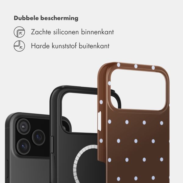 Selencia Vivid Backcover met MagSafe Apple iPhone 17 Pro - Happy Dots Chocolate