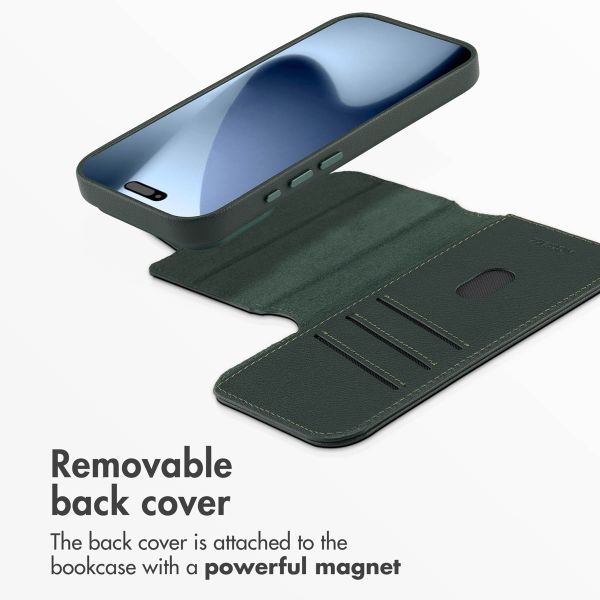 Accezz 2-in-1 Leather Bookcase with MagSafe Apple iPhone 17 Pro - Cedar Green