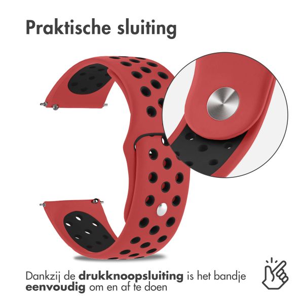 imoshion Siliconen sport bandje - Universeel 20 mm aansluiting - Rood / Zwart