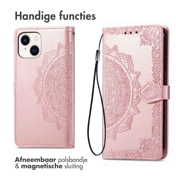 imoshion Mandala Bookcase iPhone 15 - Rosé Goud