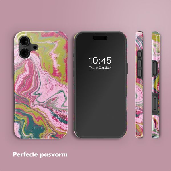Selencia Vivid Backcover met MagSafe Apple iPhone 16 - Marble Pink