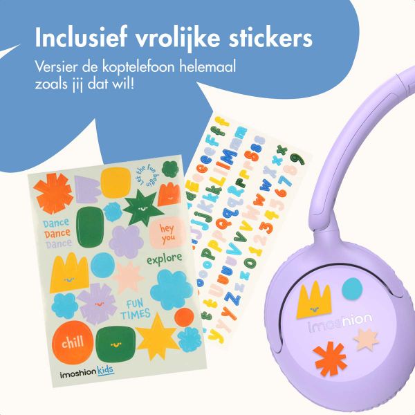 imoshion Kinderkoptelefoon met Draad - AUX kabel - Decibelbegrenzer - Lavender Lilac