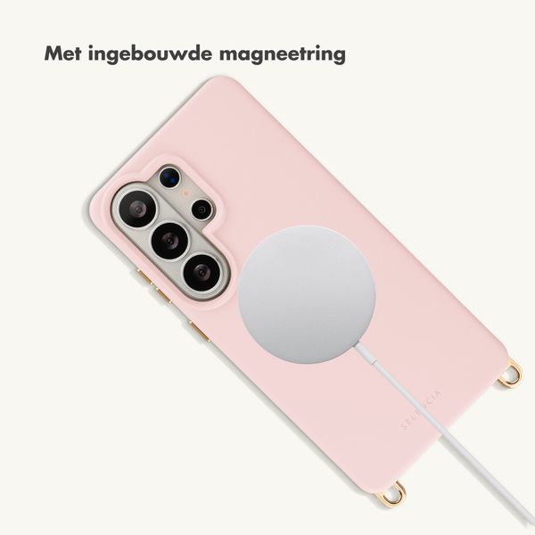 Selencia Rivièra MagSafe Backcover met afneembare haakjes Samsung Galaxy S26 Ultra - Sorbet Pink