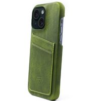 Wachikopa Full Wrap C.C. Backcover met 2 pashouders iPhone 15 - Forest Green