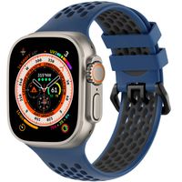 imoshion Siliconen sport bandje gesp Apple Watch Series 1 t/m 10 / SE / Ultra (2) (44/45/46/49 mm) - Blauw / Zwart