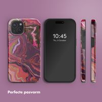 Selencia Vivid Tough Backcover met MagSafe iPhone 15 - Marble Purple