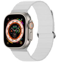 imoshion Magnetisch lederen bandje Apple Watch Series 1-10 / SE / Ultra (2) - 42/44/45/46/49 mm - Wit