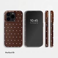 Selencia Vivid Back Cover Apple iPhone 15 Pro - Happy Dots Chocolate