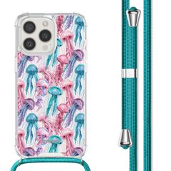 imoshion Design hoesje met koord Apple iPhone 15 Pro - Jellyfish Watercolor