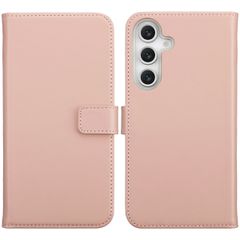 Selencia Echt Leren Bookcase Samsung Galaxy S25 FE - Dusty Pink